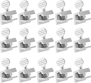 15 Sets Sliding Window Locks Bulk Aluminum Metal Security Door Locks Adjustable with Keys for Safety, Silver