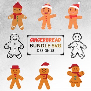 Gingerbread Man SVG Bundle | Christmas Cookie Cut Files | Holiday Gingerbread Clipart | Cute Festive Svgs for Cricut, Crafts & Printables - Etsy Australia