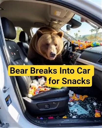 Bear Breaks Into Car for Snacks 🐻🚗 | Crazy Real Incident in California ! #bear #california #incident
