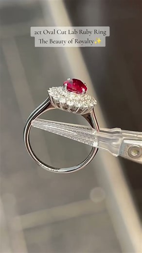 2ct oval cut lab grown ruby ring✨