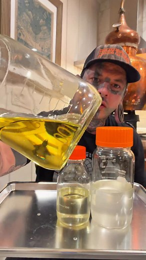 Here are the heads hearts and tails from my distillation last night. Each part of the oil carries a different story from the resin. We let these oils sit for the next three to five days before we recombine them. This gives the batch time to settle and show its true character. #SmokeWalkers #distillation #frankincenseoil #essentialoil | Angus SmokeWalker