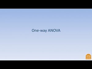 One-way ANOVA