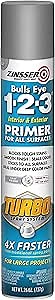 26 oz Zinsser 343748 Gray Bulls Eye 1-2-3 Interior and Exterior Primer Turbo Spray