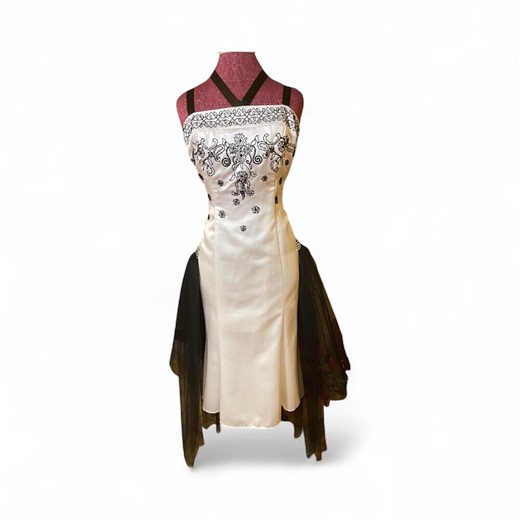 Vintage Costume 1920s Flapper Dress Black and White Ball Gown - Etsy