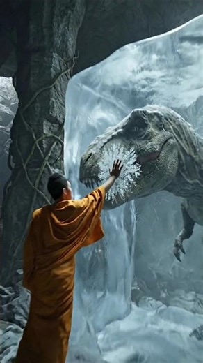 Buddha’s Compassion Frees Dinosaurs from Ice | A Symbolic Story ✨#Buddha #Compassion #Liberation