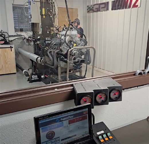 Jacob Bryan Penny verifying water pressure on the manual gauge for the water brake during a dyno pull. | Justin McLendon