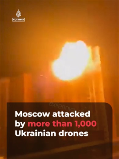 This is the moment a drone exploded as it hit an apartment building in Moscow. Russian authorities say more than 1,600 drones were launched from Ukraine, killing at least two people and causing damage to a major refinery.