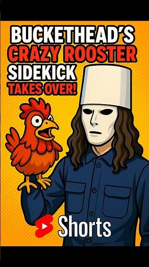 Buckethead's CRAZY Rooster Sidekick Takes Over! 🐔😂 #buckethead #shorts #guitar