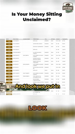 This video breaks down unclaimed property: what it is and how to find it. You might be surprised at how much unclaimed money is out there, waiting for its rightful owners. Learn how to claim what's yours! #UnclaimedProperty #MissingMoney #FinancialTips #MoneyHacks | Open Range | Facebook