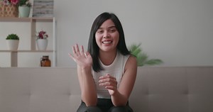 Download Woman Talking to A Camera in Video for free