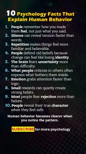 10 Hidden Truths About Human Behavior You Must Know 🧠🤯 #psychology #mindset