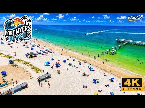 Fort Myers Beach Florida Today | 4K Drone Aerial Footage (6/26/26)