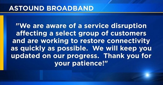 Internet outage affects Astound customers in area