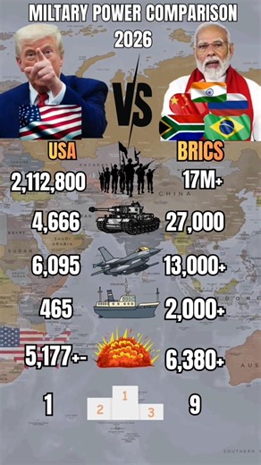Usa vs Brics Military Power 2026