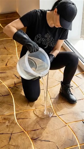 DIY & Crafts on Instagram: "Illuminated Timber Grid, Epoxy & LED Floor"