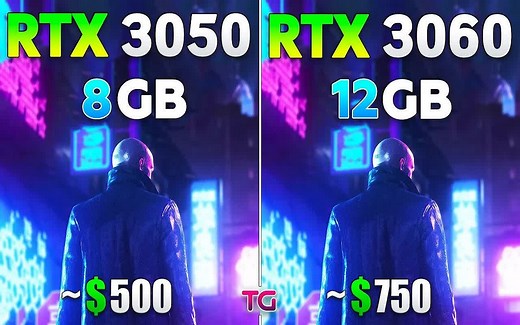 3060与3050的差距有多大？RTX 3060 12GB vs RTX 3050 8GB - Test in 9 Games l 1080p