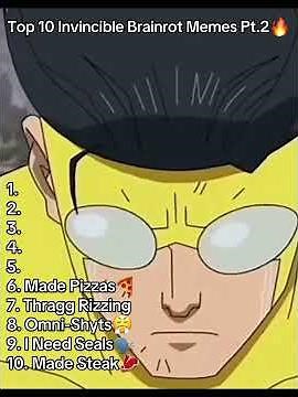 Top 10 Invincible Brainrot Memes🔥 #invincible #omniman #memes #shorts