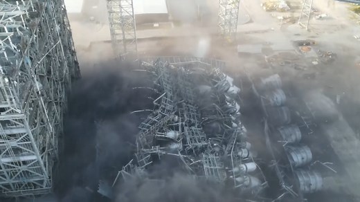 Drone footage from the Kemper County Coal plant. If you heard the big boom (explosion) yesterday morning, this is what it was. 7.5 billion dollars up in smoke that never worked and now is scrap metal. #MississippiPower #SouthernCompany #Mississippi #kempercoal | Scotty Ray Report
