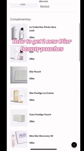 Unlock Free Dior Beauty Pouches and More with Promo Code