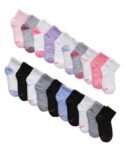 Hanes Girls Ankle Socks Super Value 20-Pack, M, Assorted - Walmart.ca