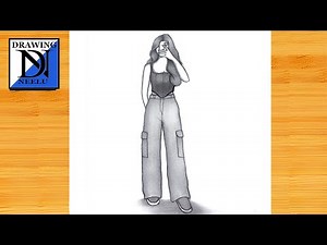 How to Draw a Stylish Girl wearing Jeans & Top || Pencil Sketch for Beginners || Girl Drawing