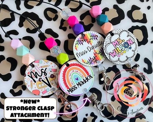 Teacher Lanyard, Teacher Gift, Custom Badge Lanyard, Personalized Teacher Lanyard, Lanyard With Name, Beaded Lanyard, Teacher ID Badge - Etsy