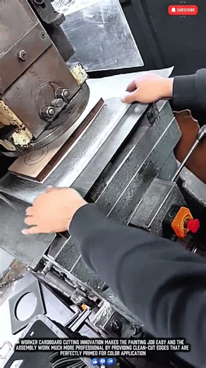 Worker Cardboard Cutting Innovation Makes Painting Job Easy Work