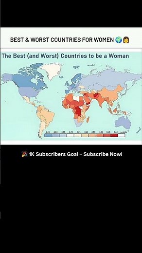 This world map reveals a global comparison based on women's well-being, safety, rights!