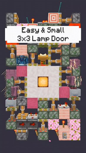 redbgc | Minecraft Redstone on Instagram: "Easiest 3x3 Door/j Small 3x3 Center Lamp Door. 7x1x12 = 84b Made by: redbgc Resource Pack: RedRefinedRs #minecraft #minecraftbedrock #mc #minecraftpe #minecraftbuilds #minecraftmemes #redstone #redbgc #redstonerspub"