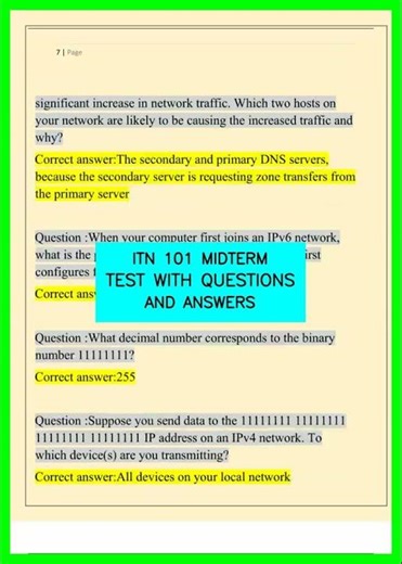 ITN 101 MIDTERM TEST WITH QUESTIONS AND ANSWERS video
