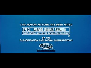MPAA Rating Card (PG, 1984)