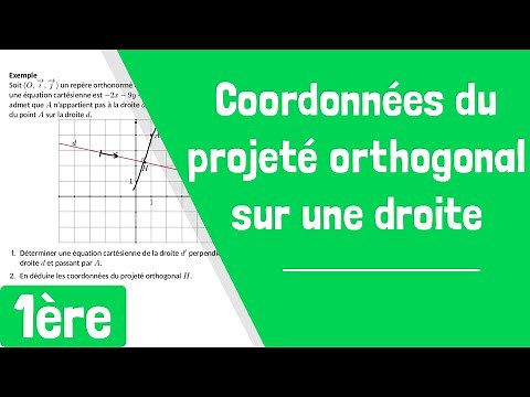 Comment déterminer les coordonnées du projeté orthogonal d'un point sur une droite ?