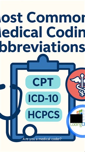 Welcome to Coding Clarified — in this video we break down the most common medical coding abbreviations that every coder should know. Whether you’re preparing for the CPC exam, reviewing provider documentation, or coding in a production setting, mastering abbreviations can dramatically improve accuracy and efficiency. What you will learn: Core abbreviations used in coding manuals, payer rules, and workflows (CPT, ICD-10-CM, HCPCS) Clinical shorthand such as Hx, Dx, Tx, ROS, and more Billing and i
