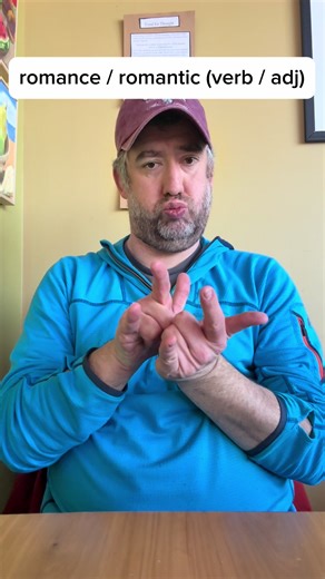 ASL sign for romance and romantic (verb and adjective) #romance #romantic #asl #deaf