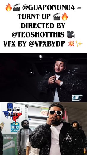 🔥 Texas Buzz Promotion 🚀 𝒮𝓊𝒷𝒽𝒶𝓈𝒽 on Instagram: "🎤Artist @guaponunu 🔥🎬 GUAPONUNU4 – TURNT UP 🎬🔥 DIRECTED BY @TEOSHOTTHIS 🎥 VFX BY @VFXBYDP 💥✨ 🚀 OUT NOW — TURN THE VOLUME ALL THE WAY UP 🔊🔥"