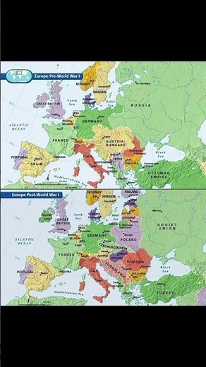 Map of Europe before WW1 and After #foryou #history #shorts #europe #ww1 #interesting