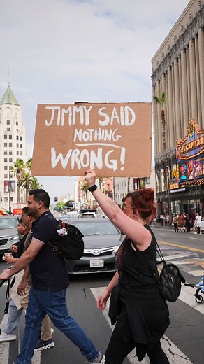 Jon Stewart, Stephen Colbert and Jimmy Fallon opened their late-night shows Thursday using a mix of humor and solidarity with Jimmy Kimmel, whose show was suspended by ABC. | AP