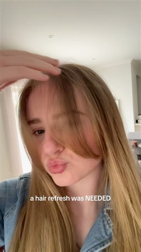 A hair refresh was NEEDED! Trying curtain bangs for the first time 😋