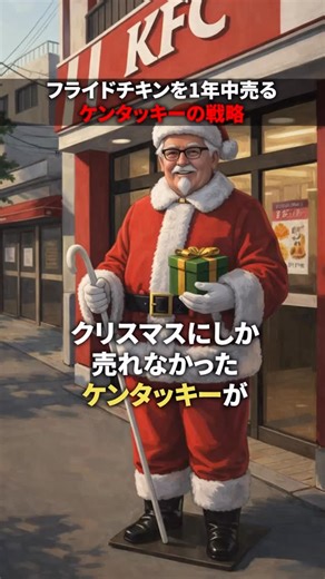 スシ｜ビジネス戦略の図書館 on Instagram: "いいね👍で投票お願いします！ 皆さんの意見を投稿に反映しています。いいねが多い投稿を増やしていけるように頑張ります！ ====== ケンタッキーが1年中売れた理由 ====== 《参考情報》 “日常化”への挑戦 [https://job.kfc.co.jp/rec/new/special/special02/](https://job.kfc.co.jp/rec/new/special/special02/) ケンタッキーが復活？｢500円ランチ｣の威力 [https://toyokeizai.net/articles/-/237137?display=b](https://toyokeizai.net/articles/-/237137?display=b) ｢今日､ケンタッキーにしない?｣のキャッチコピーがマーケティング的に最強な理由 [https://president.jp/articles/-/58941?page=2](https://president.jp/articles/-/58941?page=2) KF