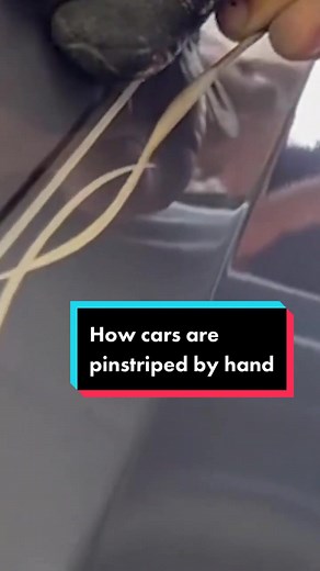 Did you know this is how #pinstriping is done by hand? #cars #pinstripe #handpinting #customcar #carsinsider