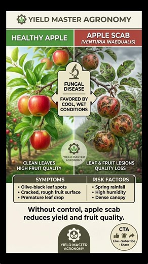 Apple Scab Disease: Symptoms and Impact #Apple