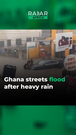 Heavy rainfall has led to the flooding of streets in Accra, Ghana. The flooding stems from a less-than-two-hour downpour overwhelming Accra's inadequate drainage, as detailed in a 2024 peer-reviewed study on the city's drainage network. | Radar Africa