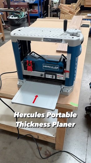 The Hercules 15 Amp Portable Thickness Planer has a 3-knife cutterhead that delivers 96 cuts per inch for a smoother, professional finish. Handles wood up to 12-1/2” wide and 6” thick. Available only at #HarborFreight. | Harbor Freight