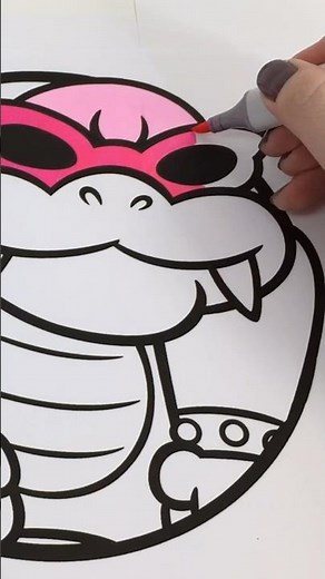 Coloring Super Mario Bros Roy Koopa #coloring #supermario #art #nintendo