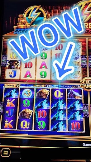 WOW! HUGE LINE HIT ON TIMBER WOLF GOLD SLOT! #VEGAS #CASINO #SLOTS