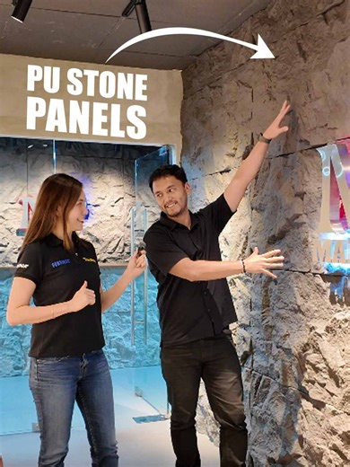 Hi guys! 👋 Nandito tayo ngayon sa headquarters ng MannyPay 🔥 and sisilipin natin ang bagong install na GT StoneWorks PU Stone Panels! For this project, ginamit nila ang ROKKA profile para ma-achieve ang clean, bold, and masculine look 💪🪨 Perfect for modern office interiors that want that strong architectural presence. They also incorporated EZ Travertine to add texture and balance to the overall space — giving it that premium, high-end finish ✨ More exciting collab works coming soon from DAA