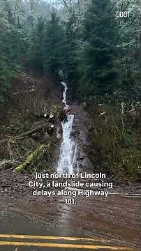 Rain and road closures in Tillamook