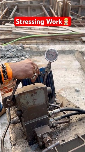 Post-Tension Cable Stressing Process 👷🏻‍♂️|#construction #stressing #trending #shorts #viral