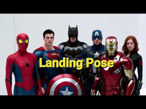 "Superheroes Drop in Style: The Art of Landing Pose!" #superheroes