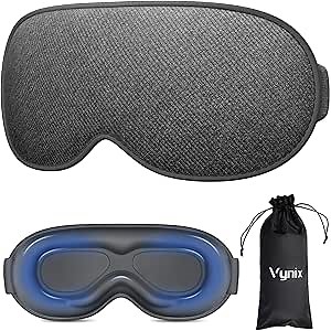 Sleep Mask for Men Women - 100% Blackout Eye Masks for Sleep, Zero Pressure 3D Sleeping Mask, Adjustable Light Blocking Eye Cover Blindfold for Travel, Nap, Night Work, Office - Gray